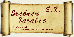 Srebren Karalić vizit kartica